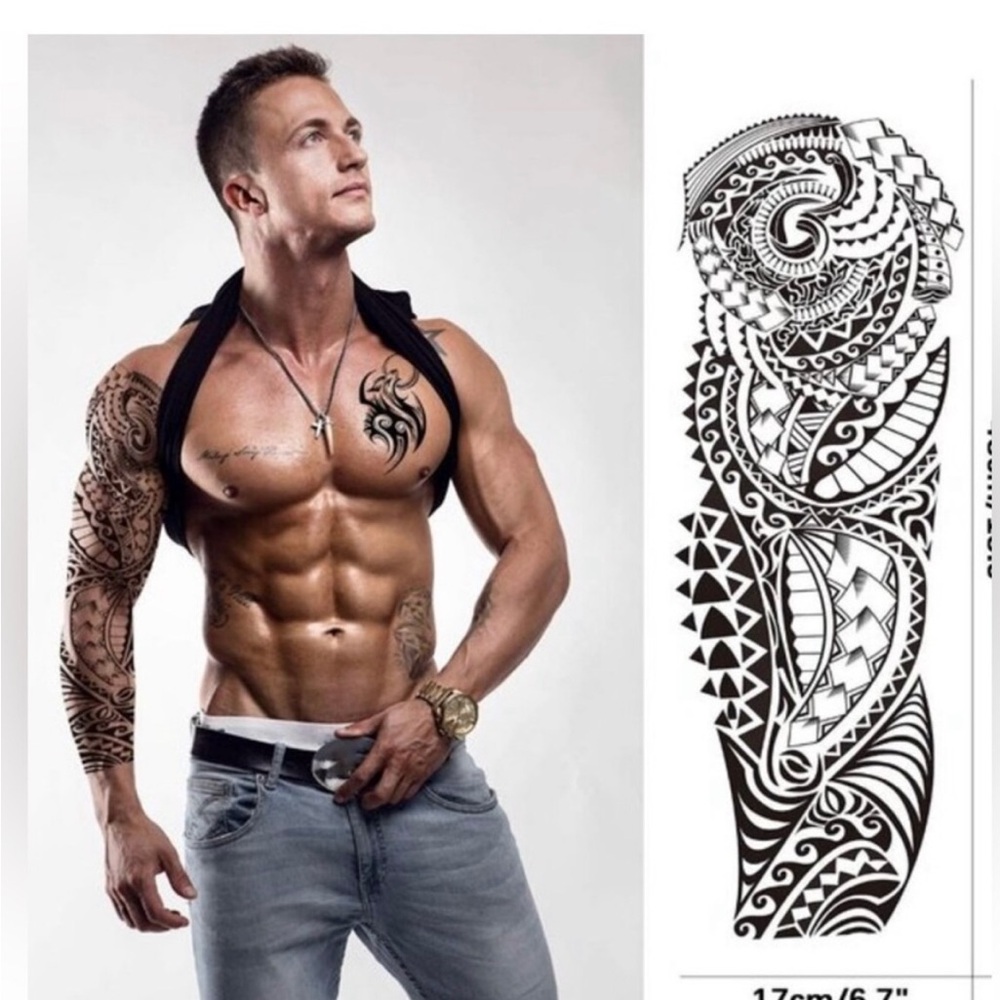 Temporary Tattoo Sleeves Stickers 12-Sheet